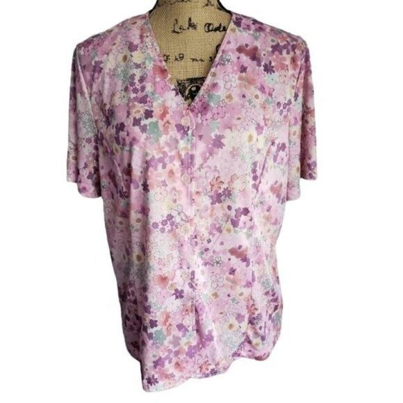 Pastel Pink Flower Power Botanical Shirt - Picture 1 of 9